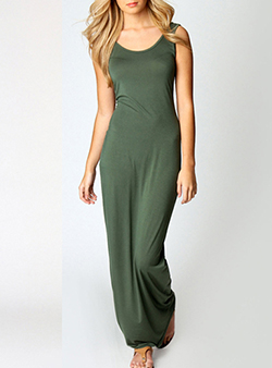 Maxi Dress - Tank-Style / Scooped Neckline